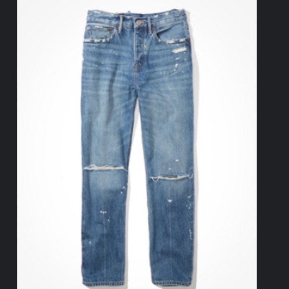 90s Boyfriend Distressed Women Jeans Size 18